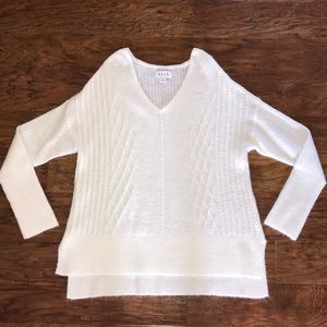 ELLE | Cream Off-White Knit Oversize Hi-Lo Sweater